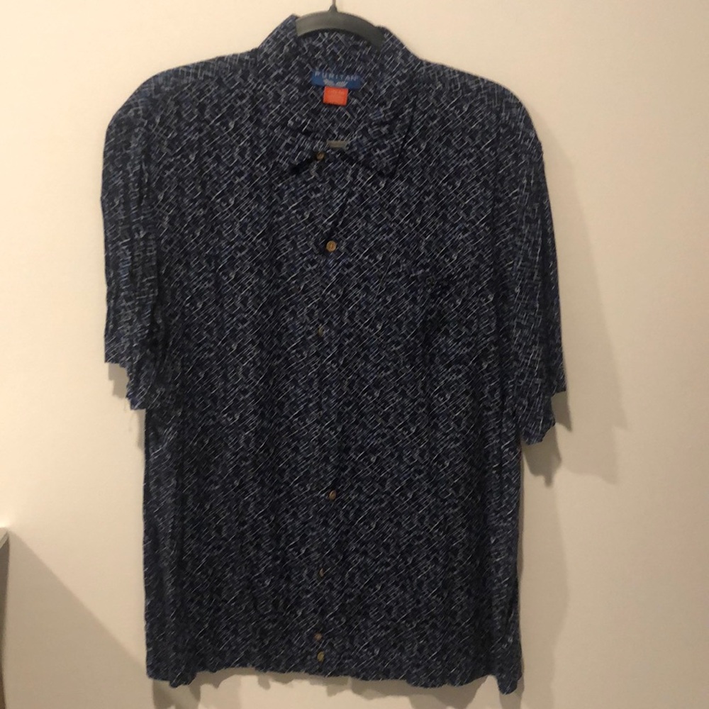 Vintage black and blue button up
